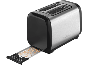 Tostadora - Moulinex Subito 5 LT5S0D, 1200w, 2 ranuras, 7 niveles de tostado, Bandeja recogemigas, Descongela y recalienta, Inox