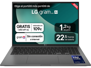 REACONDICIONADO Seminuevo Muy bueno PortÃ¡til - LG 16ZD90T-G.AX78B, 16" WQXGA, IntelÂ® Coreâ„¢ Ultra 7-255H, 16 GB RAM, 1 TB SSD, Arcâ„¢ GPU, FreeDOS