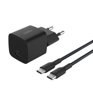 Belkin 25w Usb‑c Snellader Met Pps – Zwart (incl. 1m Kabel Incl. Kabel)