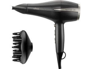 Secador - Ufesa Fusion Pro, 2400 W, 3 velocidades, 2 niveles de temperatura, Difusor incluido, Negro