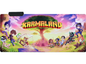 Alfombrilla gaming - Maillon Technologique Karmaland XXL RGB, Superficie de Microfibra Alta Densidad, Base Goma Natural Antideslizante e Impermeable
