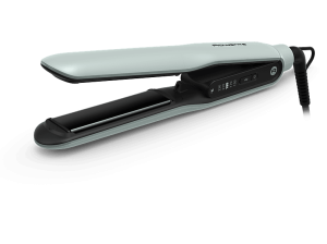Plancha de pelo - Rowenta Thermoglide SF5120, Titanio, Tecnología iónica 240 v, 5 temperaturas, 170°C a 230°C, Rápido calentamiento, Verde