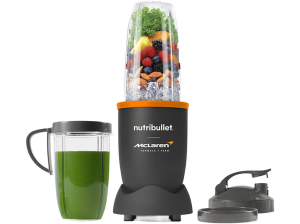 Batidora de vaso - nutribullet McLaren F1 Team Pro 900W, Vaso personal portátil, 0.9 l/ 0.7 l, Cuchilla acero inoxidable, Sin BPA, Gris mate
