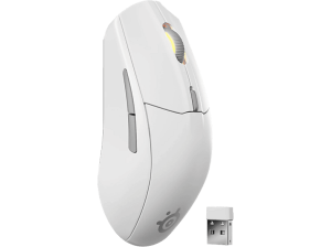 Ratón gaming - SteelSeries Rival 3 Wireless Gen 2, 2,4GHz / Bluetooth, 18000 ppp, Blanco