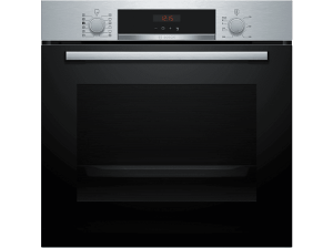 Horno a vapor - Bosch HQA574ES3, Serie 4, Multifunción, Pirolítico y por agua, 71 l, 3D Hot air, HotAir Steam, 60 cm, Inox