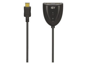 Adaptador cable - ISY IHD-9037, 2x HDMI input, 1x output, PVC, Máxima Resolución 720p, Negro