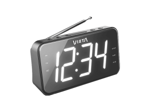 Radio despertador - Vieta VH-AL200BK, 1W, FM, Altavoz Incorporado, Pantalla LED, Negro