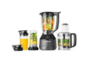 Batidora de vaso - nutribullet Triple Prep System, 1.500 W, Jarra 1.8 l, Procesador 1.65 Vasos portátiles 0.9 l y 0.7 Táctil, Negro