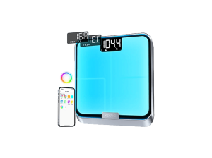 Báscula inteligente - Renpho PEU-R-A017, 160 kg, Pantalla LED Multicolor, Gris