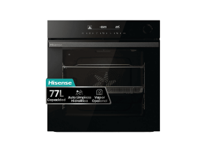 Horno - Hisense BSA66346ADBGWIFI, Multifunción, Hidrolítico, 77 l, 59.5 cm, WiFi, Doble Grill, Air Fry, Negro