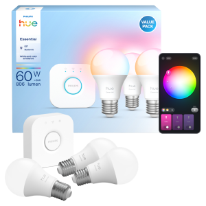 Philips Hue Essential Starterkit Wit En Gekleurd Licht 1 Bridge 3 E27-fitting Lampen