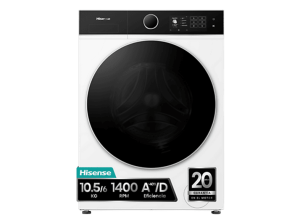 REACONDICIONADO Seminuevo Muy bueno Lavadora secadora - Hisense WD5I1045BWQ, 10.5/6 Kg, iFit, WiFi, Programa especial mascotas, Blanco