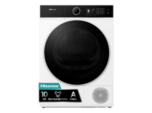 Secadora bomba de calor - Hisense DH5I104BWAB, 10 Kg, 18 programas, iFit, WiFI, Estante flexible, Blanco
