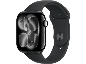 REACONDICIONADO Seminuevo Muy bueno Apple Watch Series 11 (2025), GPS, 46 mm, Caja de aluminio Negro Azabache, Correa deportiva Negra, S/M
