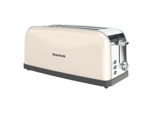 Tostadora - Taurus Vintage Cream Ver II, 1500 W, 2 Ranuras, Descongela y recalienta, 7 Niveles de tostado, Acero Inoxidable, Crema
