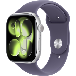 Apple Watch Series 11 gps - 46mm aluminium Case - Purple Fog Sport Band S/m Smartwatch Silver