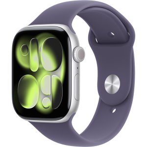 Apple Watch Series 11 gps + Cellular - 46mm Aluminium Case Purple Fog Sport Band M/l Smartwatch Silver