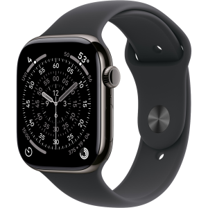 Apple Watch Series 11 gps + Cellular - 46mm titanium Case Black Sport Band M/l Smartwatch Slate
