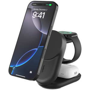 Belkin Ultracharge 25w Qi2 3-in-1 Magnetische Draadloze Lader – Wit Oplader