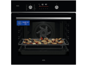 REACONDICIONADO Seminuevo Muy bueno Horno - AEG GS6PB51FAB, Multifunción, Pirolítico, 71 l, Sonda térmica, AirFry, 60 cm, Negro