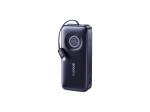 Powerbank - Baseus EnerCore, 45W, Con cable retráctil, 10000 mAh, Tipo C, Carga simultánea, Sistema Cooling, Universal, Negro
