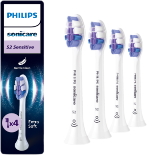 Philips Sonicare 4 Sensitive Opzetborstels Hx6054/87 Opzet Borstels Wit