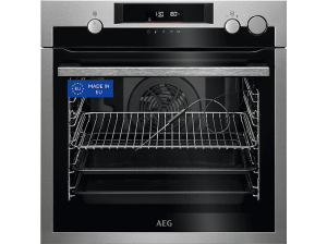 Horno a vapor - AEG BSE572360M, Multifunción, Pirolítico, 72 l, Sonda térmica, 60 cm, Inox