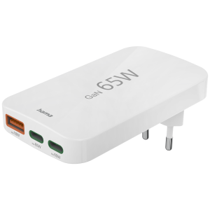 Hama Snellader 2x Usb-c 1x Usb-a Pd 65 W Inklapbaar Wit Thuislader