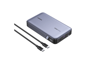 Batería externa - Ugreen UGR25188, Universal, 100W, 2000 mAh, 2x USB-C, 1x USB-A, Recarga Rápida, Gris