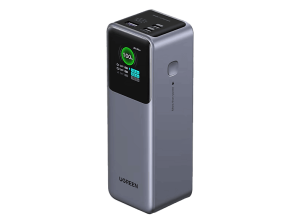 Batería externa - Ugreen UGR35525B, Universal, 200W, Carga Rápida, 25000 mAh, 2x USB-C, 1x USB-A, Gris