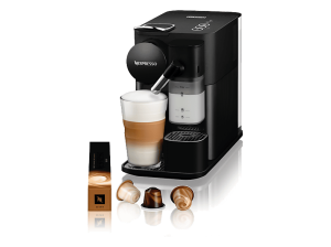 DE LONGHI Cafetera de cápsulas - De'Longhi Nespresso® Lattissima One EN510.B, 1450W, 19 bar, 1 l, Sistema Thermoblock, depósito leche, Apagado