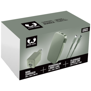 Fresh 'n Rebel 8bnd-wc-cb-pb-dg - Bundel Draagbare Powerbank Groen