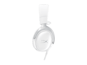 Auriculares gaming - HyperX Cloud III, 53 mm, Micrófono con cancelación de ruido, Audio DTS, Metálicos, Compatibles PC/Consolas/Móvil, Blanco