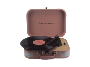 Tocadiscos - Prixton VC600, Correa de Transmisión, Bluetooth, 33/45/78 rpm, Dos Altavoces Estéreo 5W, Mocha Mousse