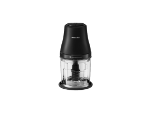 Mini picadora - Philips Picadora 3000 450W 1L HR1501/00, Recipiente de 1 l, Tecnología PowerChop, Acero inoxidable extraíbles, Negro