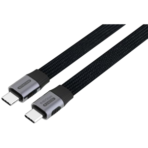 SiteCom Usb-c Ff-kabel 1 M 80 Gbps Plat Zwart Kabel
