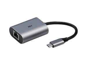 Adaptador - ISY IAD-1010-C, 15 cm, USB-C a RJ45 Ethernet, 1 Gbps, Plata