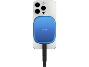 Disco duro SSD externo 2 TB - Sandisk Creator Phone SSD, Compatible con MagSafe, Hasta 1000MB/s lectura, Azul