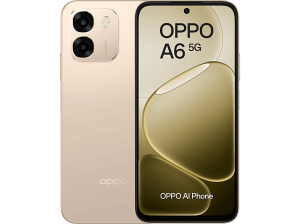 Móvil - OPPO A6 5G, Aurora Gold, 256 GB, 6 GB RAM, 6.75" LCD, Mediatek Dimensity 6300 (6nm), 6.500mAh