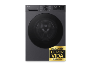 Lavadora carga frontal - LG F4X5009TBB, 9 kg, 1400 rpm, 12 programas, TurboWash 360º, Clase A-40%, Acero Grafito Mate