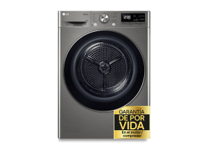 Secadora bomba de calor - LG RH90V9PV2N, Independiente, 9kg, 14 programas, Acero Inoxidable