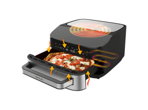 Horno eléctrico pizzas - Cecotec Pizza&Fry; 7000, 7 L, Pantalla táctil, 10 Programas, Piedra para pizza, Doble Resistencia, Negro