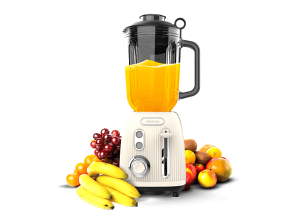 Batidora de vaso - Cecotec Power Black Titanium RetroBeige, 1200 W, Cuchilla titanio negro 4 hojas, Jarra cristal 1,5 L, Diseño retro, Crema