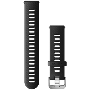 Garmin Siliconen Polsband 20mm Snelsluiting Zwart Met Zilverkleurige Gesp Horlogebandje Zwart