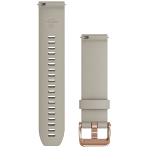 Garmin Siliconen Polsband 20mm Snelsluiting Zandkleur Met Roségoudkleurige Gesp Horlogebandje Zandkleur