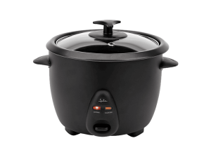 Arrocera - Jata JEAR2510, 400 W, 1 l, Selector de Programas, Rapa Vidrio Templado, Negro