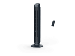 Ventilador de torre - Rowenta VU7020, 24 W, 22 dB, 8 Velocidades, Oscilación automática, Temporizador, Control remoto, Diseño compacto, Negro