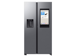 Frigorífico americano - Samsung Family Hub Bespoke AI RS90F66BETEF, Twin Cooling, 178.4 cm, 614 l, Dispensador agua y hielo, Balda botellero, Inox