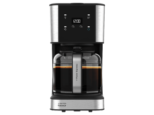 Cafetera de goteo - Cecotec Coffee 66 Drop & Touch, Acero inoxidable, 1,5 L, 12 tazas, 950 W, Panel táctil, Filtro reutilizable, Antigoteo, Negro