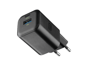 Cargador de pared - CellularLine Multipower 2 GaN+, 65 W, Carga rápida, USB C, A, Universal, Negro